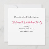 Elegante Wasserfarbe Rosa Blüte Save The Date (Rückseite)