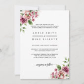 Elegante Wasserfarbe Rosa Bouquet Hochzeit Einladung (Vorderseite)