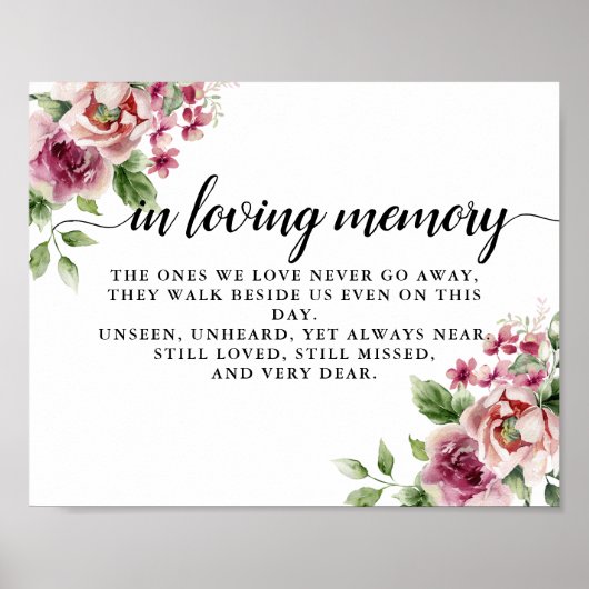 Elegante Wasserfarbe Rosa Bouquet Hochzeit Poster (Vorne)