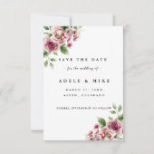 Elegante Wasserfarbe Rosa Bouquet Hochzeit Save The Date (Vorderseite)
