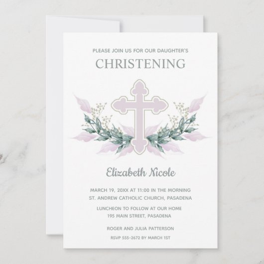 Elegante Wasserfarbe Rosa Einladungen (Vorderseite)