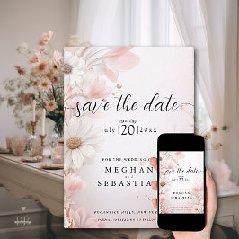Elegante Wasserfarbe Rosa Farbe Save The Date