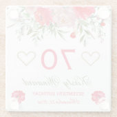 Elegante Wasserfarbe Rosa Frühlingsblumen Geburtst Glasuntersetzer (Rückseite)