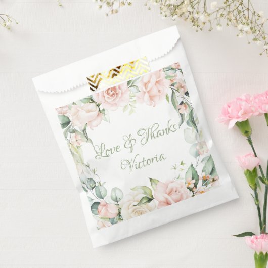 Elegante Wasserfarbe Rosa Grün Geschenktütchen (Versiegelt)