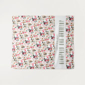 Elegante Wasserfarbe Rosa Grüne Gewohnte Hochzeit Wandteppich (Vorderseite (Horizontal))