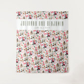 Elegante Wasserfarbe Rosa Grüne Gewohnte Hochzeit Wandteppich (Vorderseite)