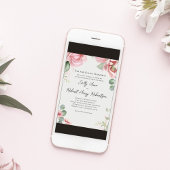 Elegante Wasserfarbe Rosa Hochzeit Einladung