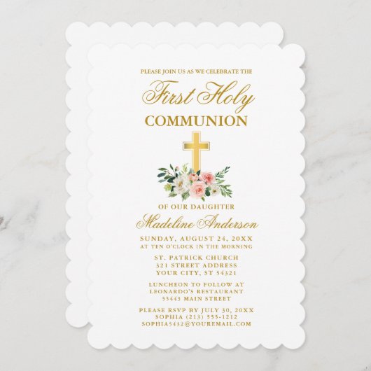 Elegante Wasserfarbe Rosa Kommune Einladung (Vorne/Hinten)