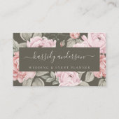 Elegante Wasserfarbe Rosa Peonies Botanische Flora Visitenkarte (Vorderseite)
