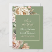 Elegante Wasserfarbe Rosa Peonies Hochzeit Save The Date (Vorderseite)