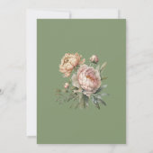 Elegante Wasserfarbe Rosa Peonies Hochzeit Save The Date (Rückseite)