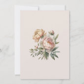 Elegante Wasserfarbe Rosa Peonies Hochzeit Save The Date (Rückseite)