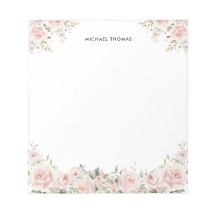 Elegante Wasserfarbe Rosa Peonies Notizblock