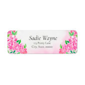 Elegante Wasserfarbe Rosa Rücksendeadresse (Vorne)