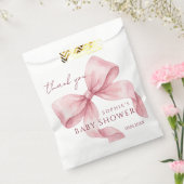 Elegante Wasserfarbe Rosa Schleife Baby Shower Geschenktütchen (Versiegelt)