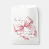 Elegante Wasserfarbe Rosa Schleife Baby Shower Geschenktütchen (Vorderseite)
