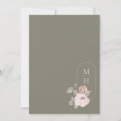 Elegante Wasserfarbe Rosa Zinnspitzen im blühenden Einladung (Rückseite)