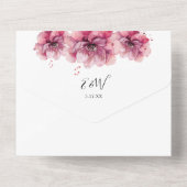 Elegante Wasserfarbe Rose Florenz All In One Einladung (Rückseite)