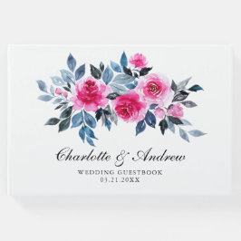 Elegante Wasserfarbe Rosen Hochzeit Gästebuch