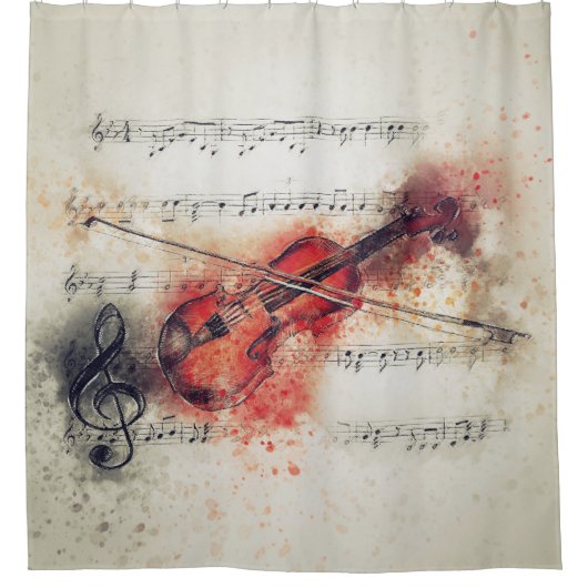 Elegante Wasserfarbe Rostkreuz Duschvorhang (Vorderseite)