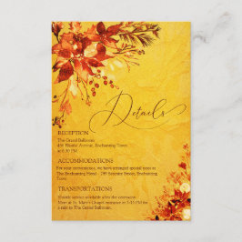 Elegante Wasserfarbe Rot und Gold Poinsettia Hochz Begleitkarte