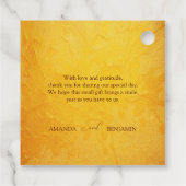 Elegante Wasserfarbe Rot und Gold Poinsettia Hochz Geschenkanhänger (Rückseite)