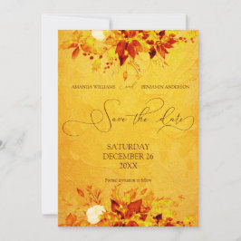 Elegante Wasserfarbe Rot und Gold Poinsettia Hochz Save The Date