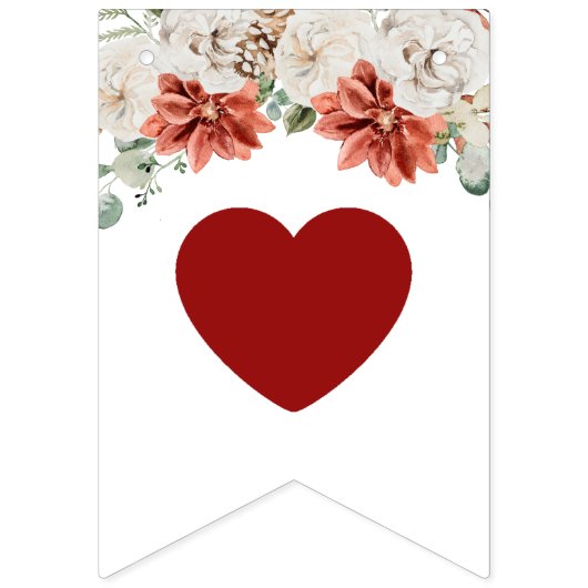 Elegante Wasserfarbe Rote Blüte Winter Bridge zu s Wimpelkette (Zweite Fahne)