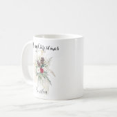 Elegante Wasserfarbe Rustikale Pine Blumen Weihnac Kaffeetasse (Vorderseite Links)