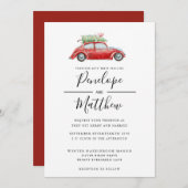 Elegante Wasserfarbe Rustikale Weihnachtsfeier Einladung (Vorne/Hinten)