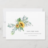 Elegante Wasserfarbe Save the Date Sonnenblumen (Vorderseite)