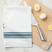 Elegante Wasserfarbe Schneewald Mit Monogramm Geschirrtuch (Viertel Falte)