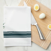 Elegante Wasserfarbe Schneewald Mit Monogramm Geschirrtuch (Viertel Falte)