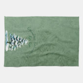 Elegante Wasserfarbe Schneewald Tree Großartige Kü Geschirrtuch (Horizontal)