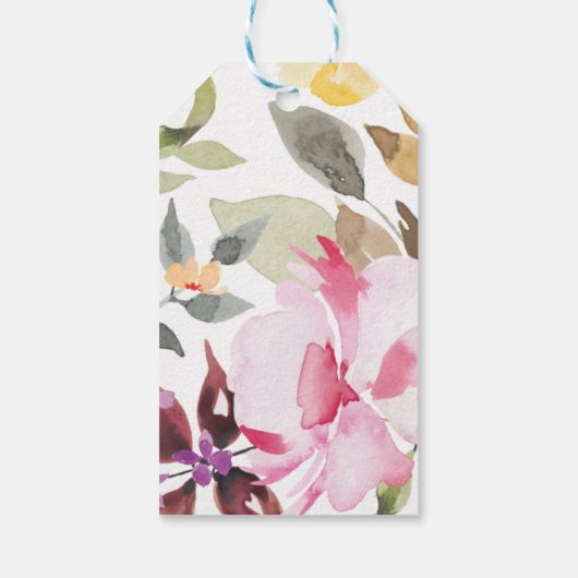 Elegante Wasserfarbe Schöne Hochzeit Geschenkanhänger (Rückseite)