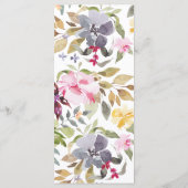 Elegante Wasserfarbe Schöne Hochzeit Programm (Rückseite)