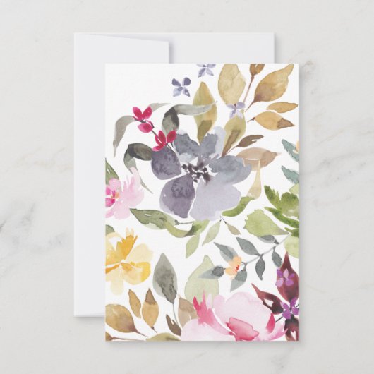 Elegante Wasserfarbe Schöne Hochzeit RSVP (Rückseite)