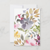 Elegante Wasserfarbe Schöne Hochzeit RSVP Karte (Rückseite)