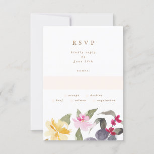 Elegante Wasserfarbe Schöne Hochzeit RSVP Karte