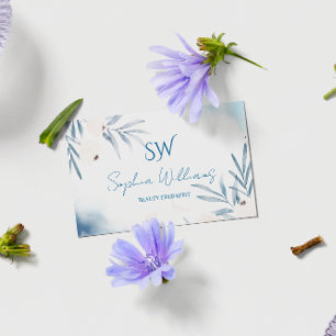 Elegante Wasserfarbe Schönheitstherapeutin mit QR- Visitenkarte