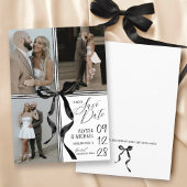 Elegante Wasserfarbe Schwarzer Bogen 3 Mehrfach-Fo Save The Date