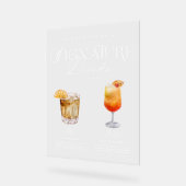 Elegante Wasserfarbe Seine Signature Drink Hochzei Acrylschild (Winkel)