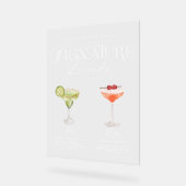 Elegante Wasserfarbe Seine Signature Drink Hochzei Acrylschild