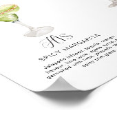 Elegante Wasserfarbe Seine Signature Drink Hochzei Poster (Ecke)