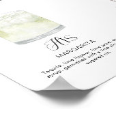 Elegante Wasserfarbe Seine Signature Drink Hochzei Poster (Ecke)