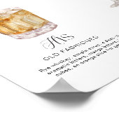 Elegante Wasserfarbe Seine Signature Drink Hochzei Poster (Ecke)