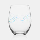 Elegante Wasserfarbe Snowflake Frohe Weihnachten Weinglas Ohne Stiel (Rückseite)