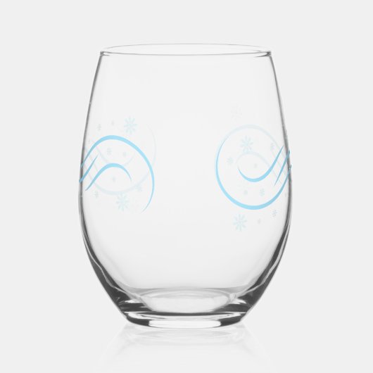 Elegante Wasserfarbe Snowflake Frohe Weihnachten Weinglas Ohne Stiel (Rechts)