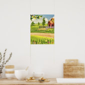 Elegante Wasserfarbe Sommerliche Grüne Poster (Küche)