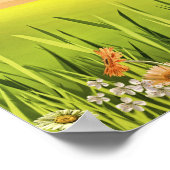 Elegante Wasserfarbe Sommerliche Grüne Poster (Ecke)